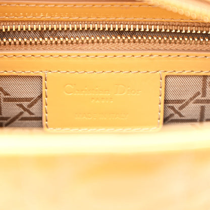 Patent Cannage Medium Lady Dior Dark Beige