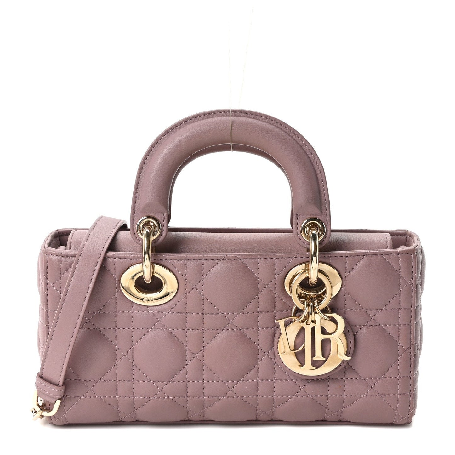 Lambskin Cannage Small Lady D-Joy Peony Pink