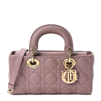 Lambskin Cannage Small Lady D-Joy Peony Pink