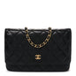 Lambskin Quilted Wallet On Chain WOC Black