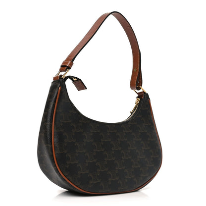 Triomphe Canvas Calfskin Ava Shoulder Bag Tan