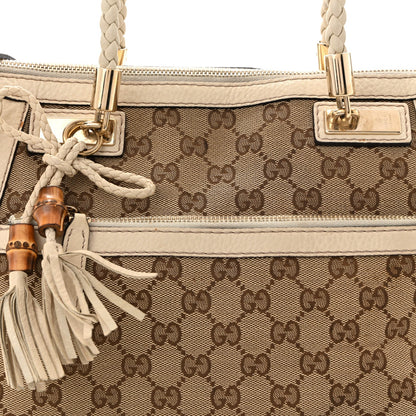 Monogram GG Canvas Small Bella Top Handle Bag Off White