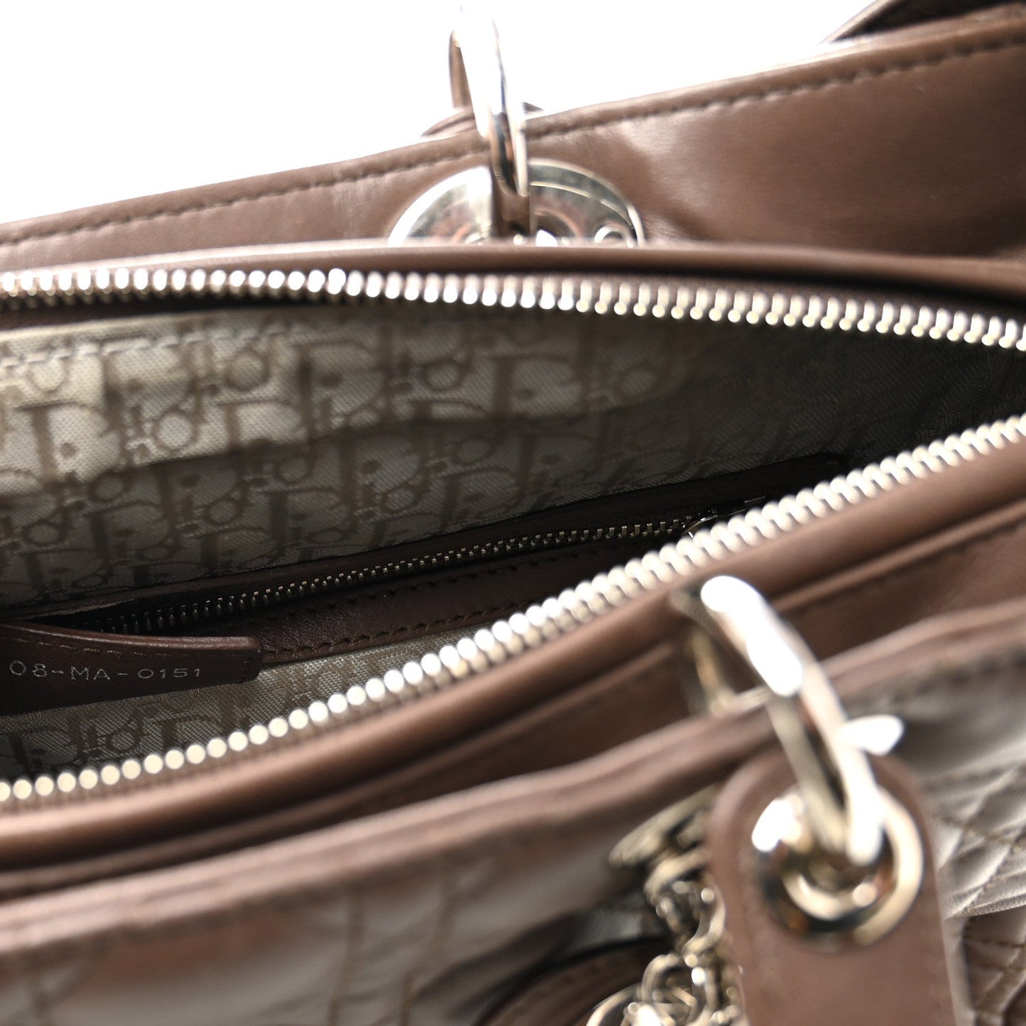 Lambskin Cannage Large Lady Dior Brown