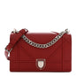 Grained Calfskin Medium Diorama Flap Bag Red
