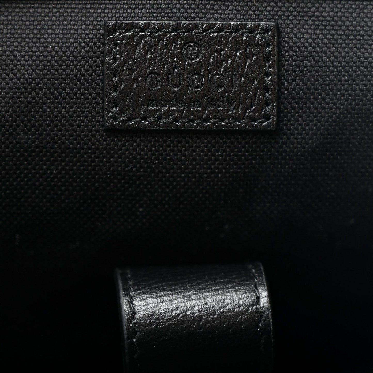 Monogram Jumbo GG Textured Dollar Calfskin Web Double Buckle Backpack Black
