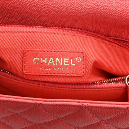 Caviar Quilted Small Coco Handle Flap Pink