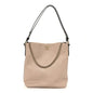 Calfskin Stitched Large Stripe Hobo Beige Black