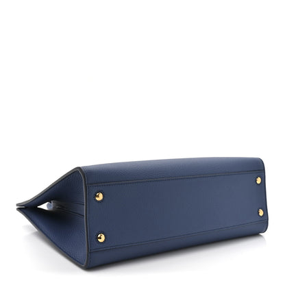 Grained Calfskin Small Frances Tote Navy