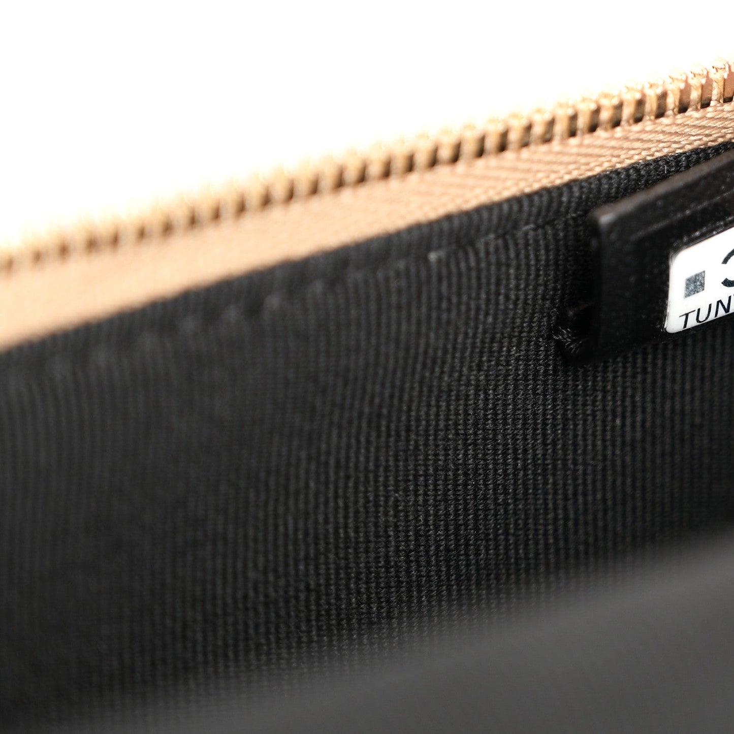 Suede Calfskin Shiny Lambskin Quilted Top Handle Slim Vanity Case With Chain Beige Black