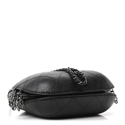 Aged Calfskin Quilted Small Gabrielle Bucket Black