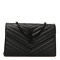 Grain De Poudre Matelasse Chevron Monogram Monochrome Chain Wallet Black