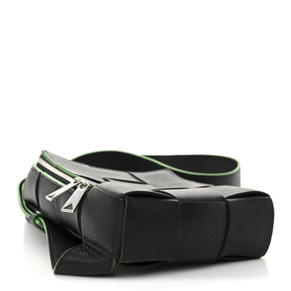 Calfskin Intrecciato Mini Cassette Sling Bag Black Parakeet