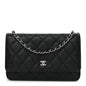 Caviar Quilted Wallet on Chain WOC Black
