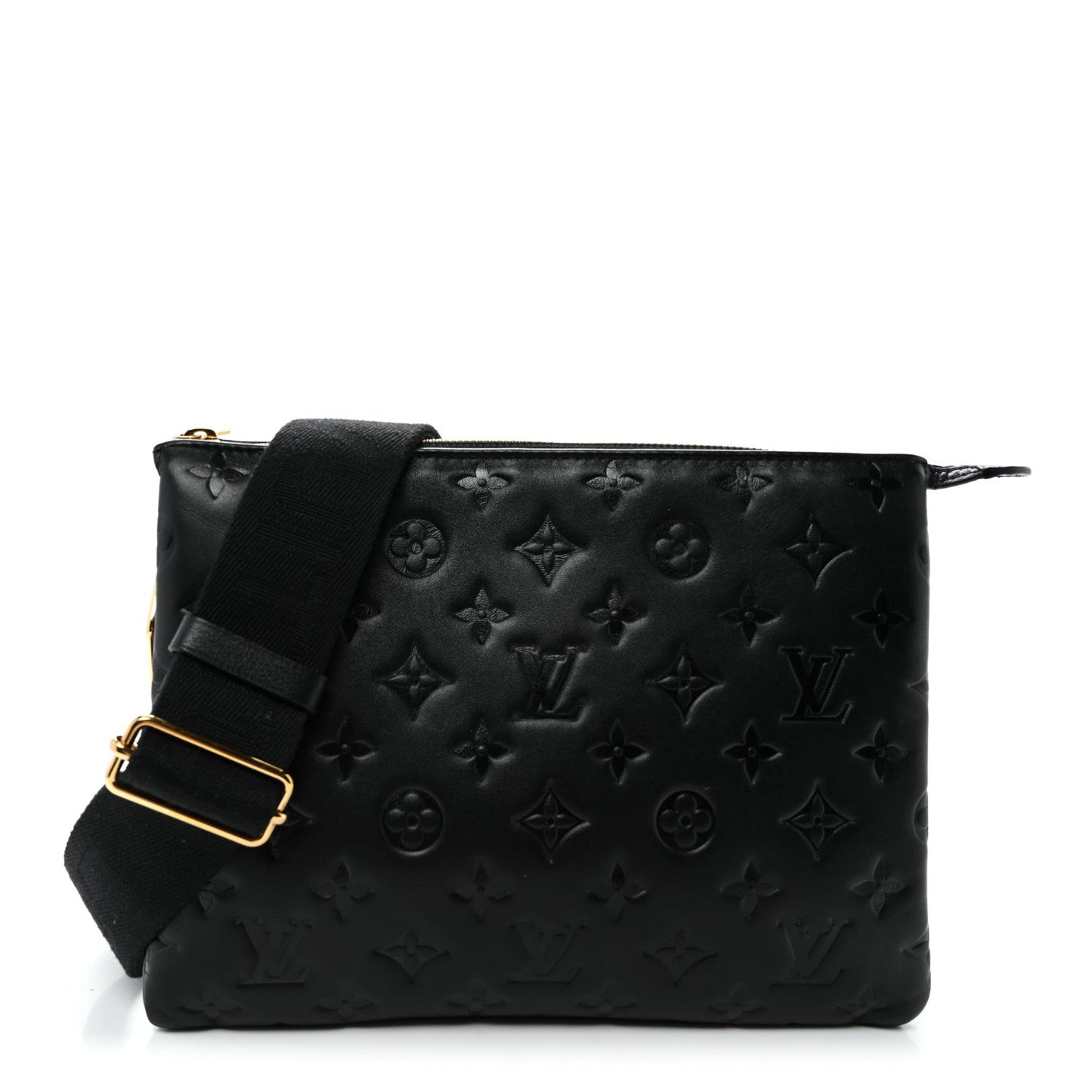 Lambskin Embossed Monogram Coussin PM Black