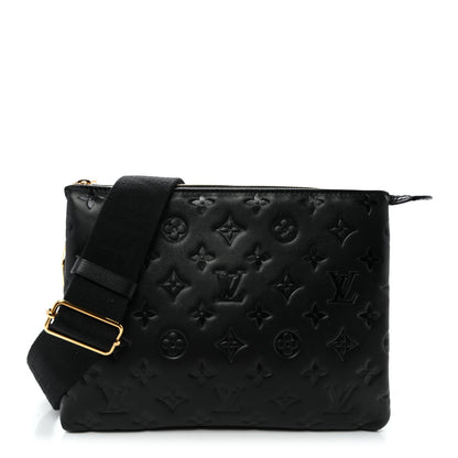 Lambskin Embossed Monogram Coussin PM Black