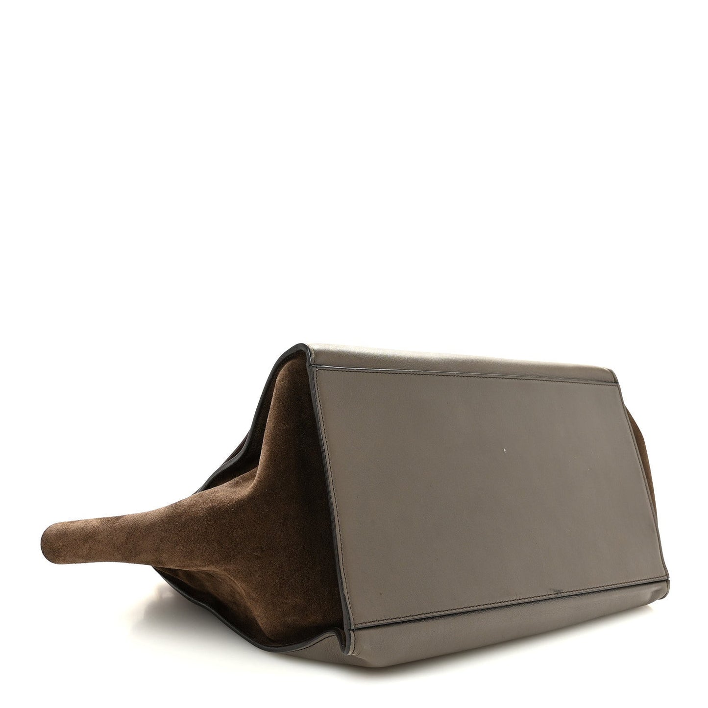 Calfskin Suede Large Tri-color Trapeze Taupe