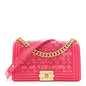 Lambskin Tweed Medium Boy Flap Fuchsia