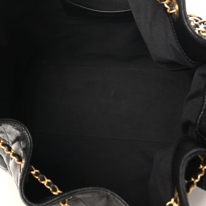 Caviar Quilted Medium Chanel 25 Handbag Black