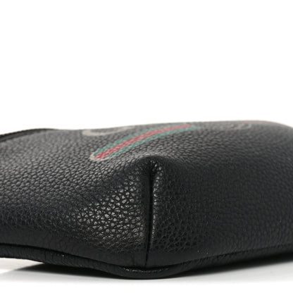 Grained Calfskin Small Logo Belt Bag Black