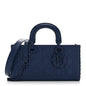 Calfskin Cannage Diamond Medium Lady D-Joy Navy Blue