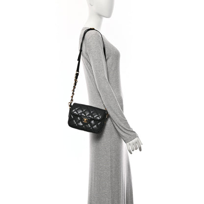 Caviar Quilted Mini Chain Flap Black