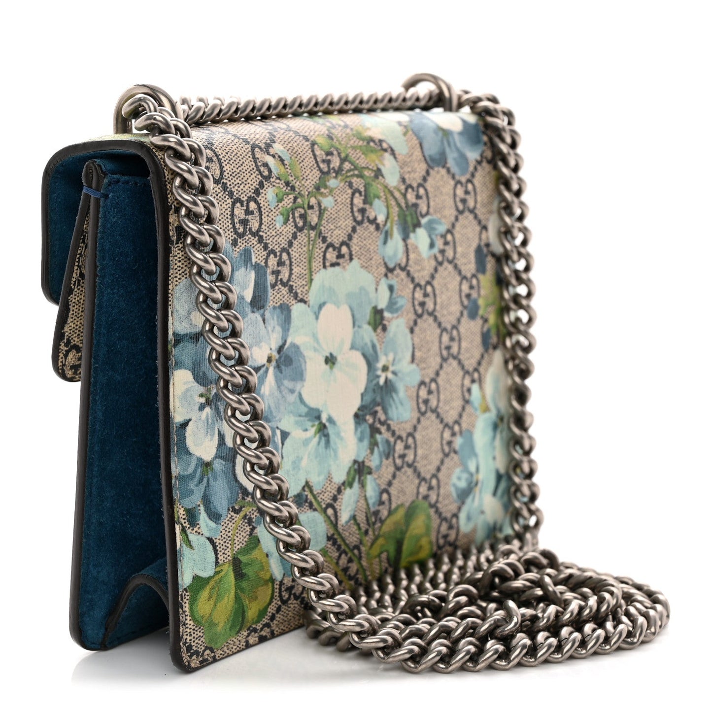 GG Supreme Monogram Blooms Mini Dionysus Shoulder Bag Beige Navy Vintage Blue