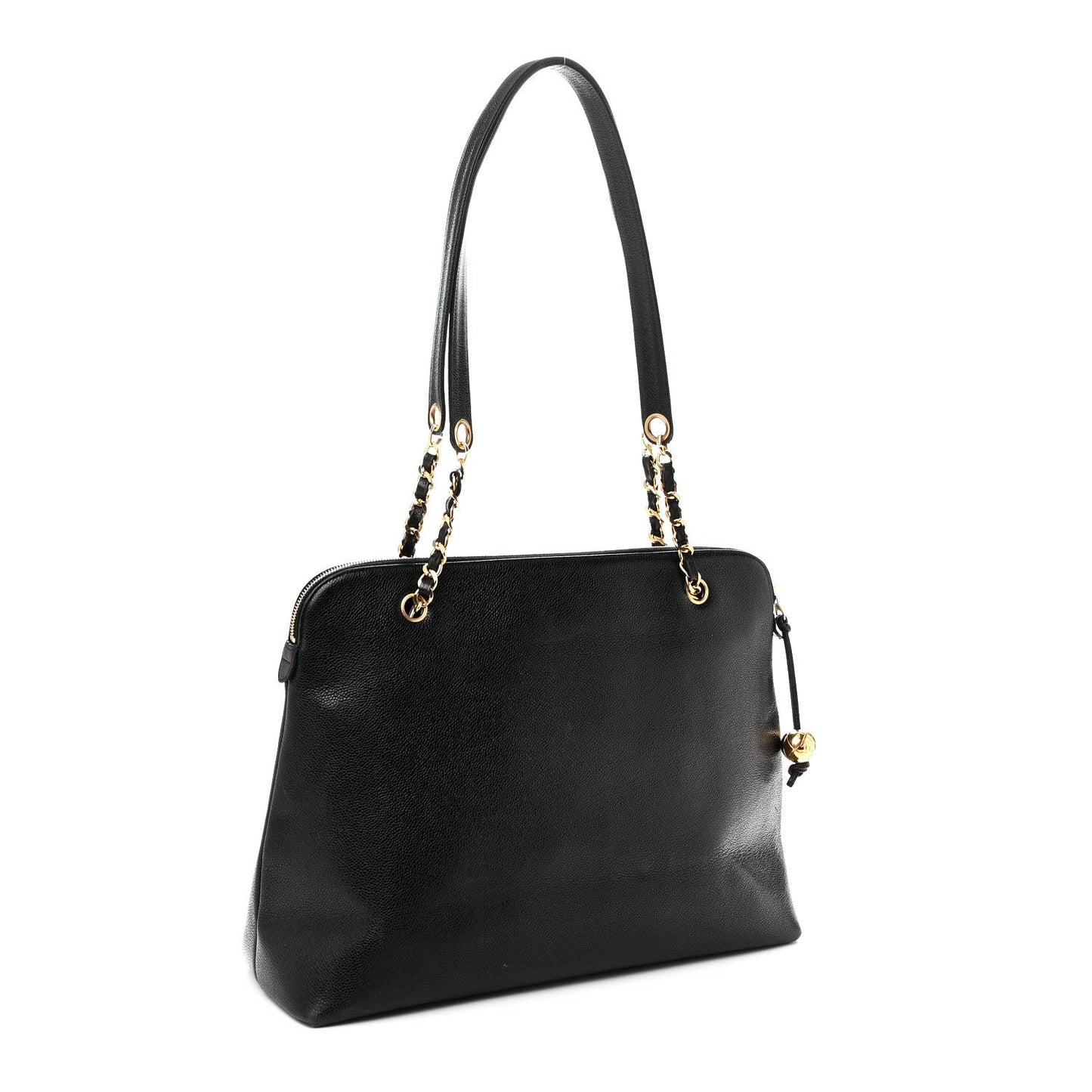 Caviar Large CC Shoulder Bag Black