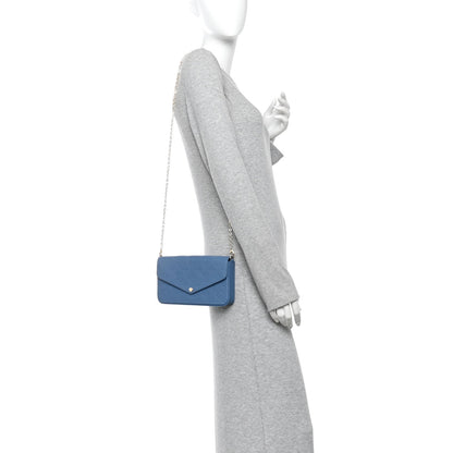 Empreinte Pochette Felicie Chain Wallet Blue Jean