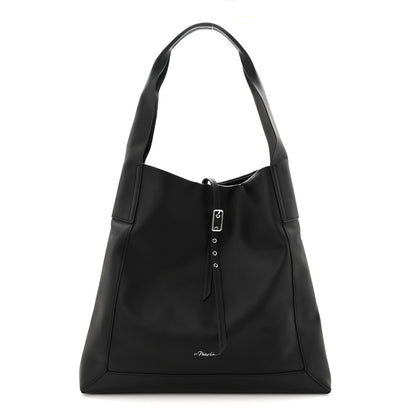 Calfskin Go Large Shoulder Bag Black