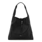 Calfskin Go Large Shoulder Bag Black