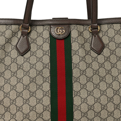 GG Supreme Monogram Medium Ophidia Shopping Tote Brown