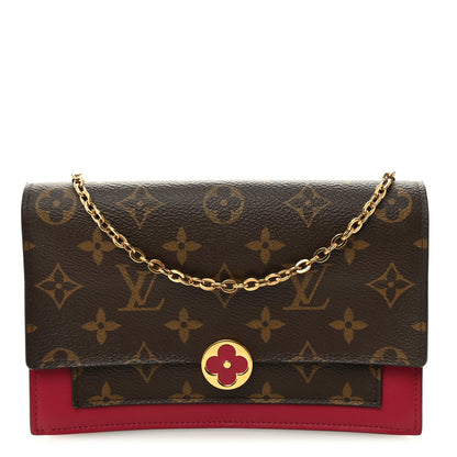 Monogram Flore Chain Wallet Fuchsia