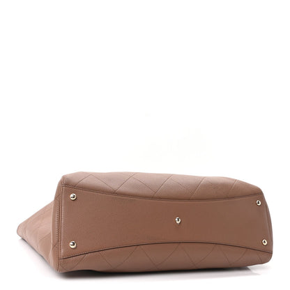 Grained Calfskin Maxi Shopping Bag Brown