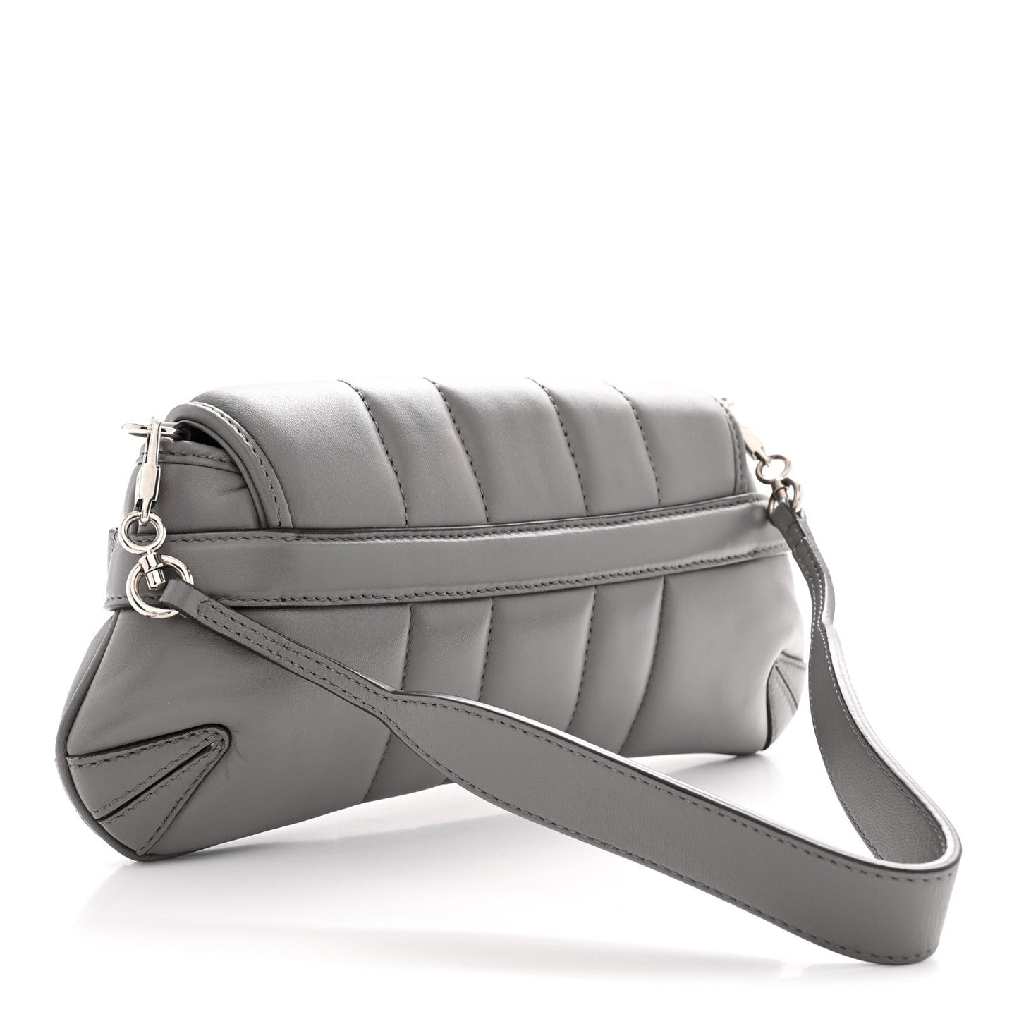Nappa Vertical Matelasse Small Maxi Horsebit Chain Shoulder Bag Gray