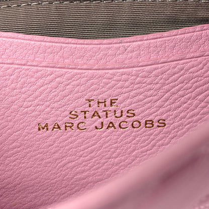 Grained Calfskin Quilted Double Stitched Small The Status Shoulder Bag Pink