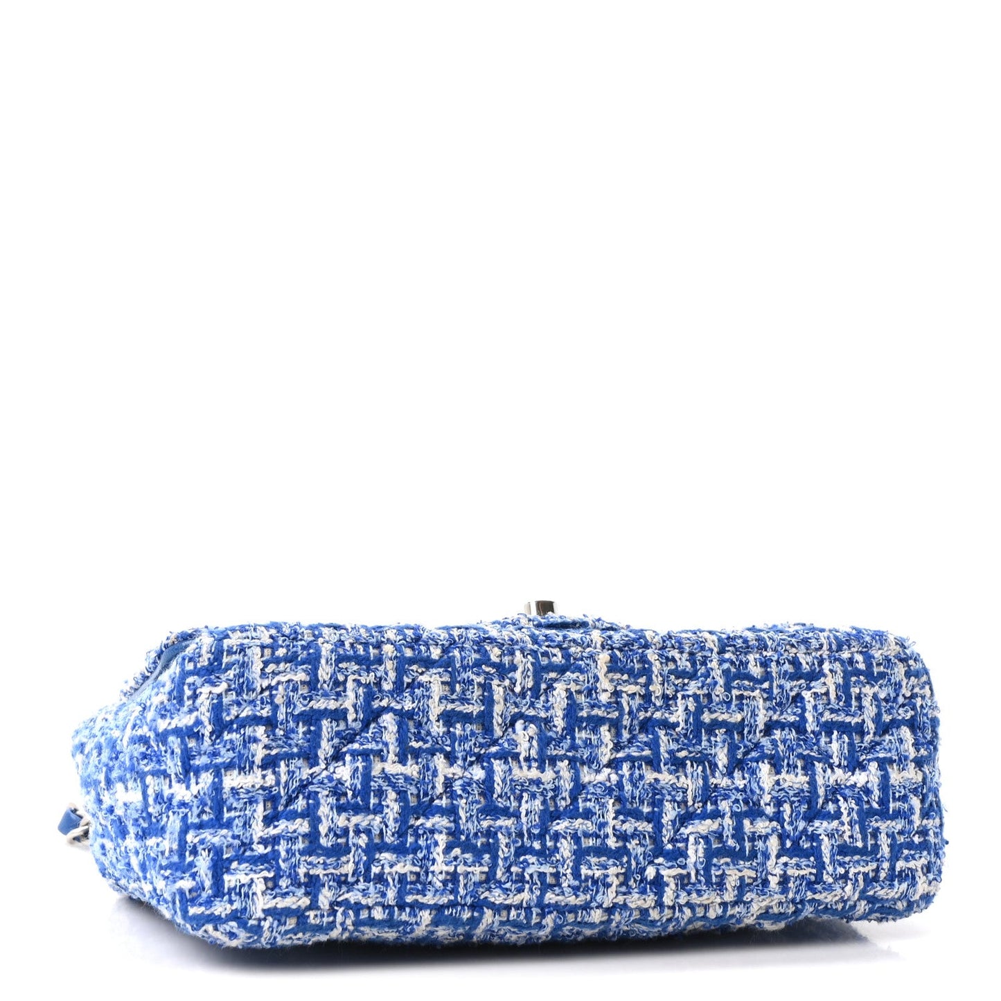Tweed Quilted Mini Rectangular Flap Blue White