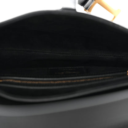 Grained Calfskin Saddle Bag Black