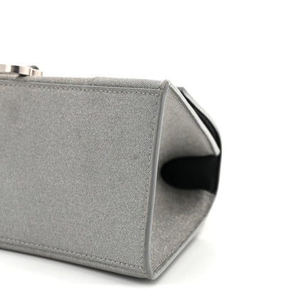 Glitter Fabric Small Hourglass Top Handle Bag Grey