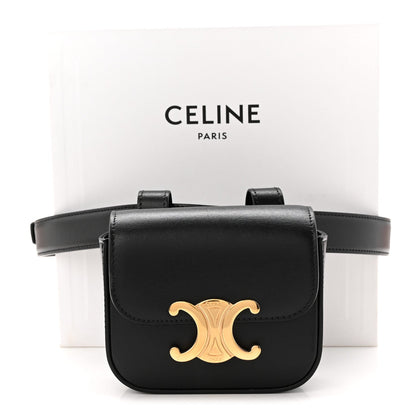 Shiny Calfskin Mini Claude Belt Bag 75 30 Black