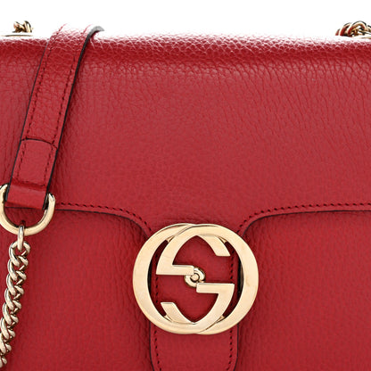 Dollar Calfskin Small Interlocking G Shoulder Bag Red