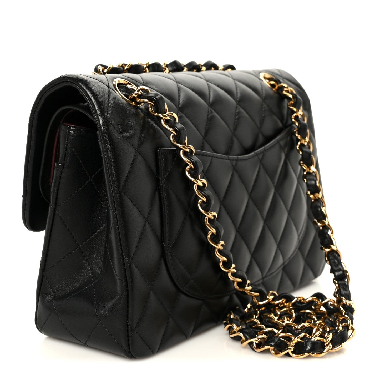 Lambskin Quilted Small Double Flap Black