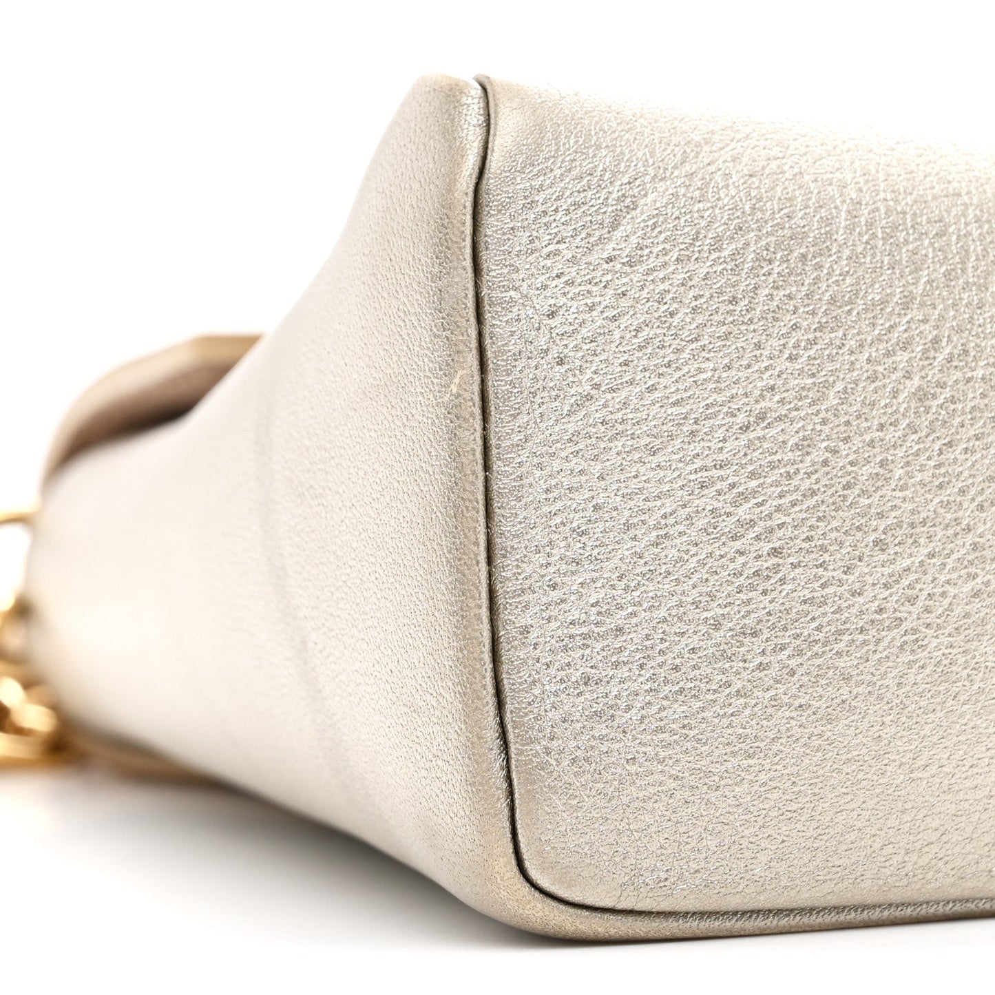 Metallic Calfskin Love Note Gold Silver