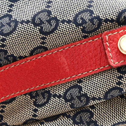 Monogram Medium Abbey Shoulder Bag Navy Red