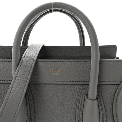 Baby Drummed Calfskin Nano Luggage Kohl