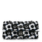 Satin Sequin Embellished Flower East West Flap Black White Blue