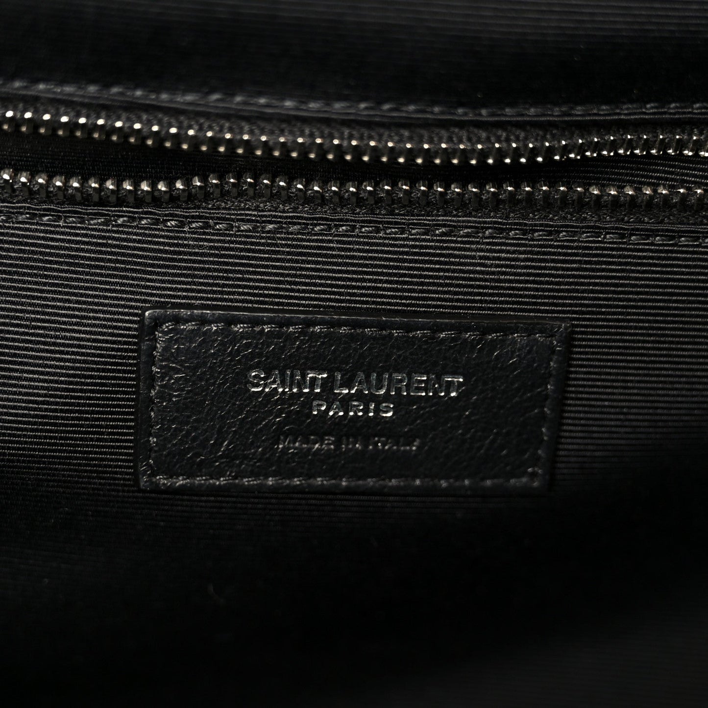 Grain De Poudre Textured Mixed Matelasse Large Triquilt Monogram Satchel Black