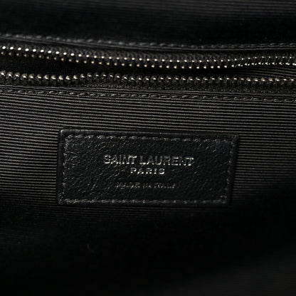 Grain De Poudre Textured Mixed Matelasse Large Triquilt Monogram Satchel Black