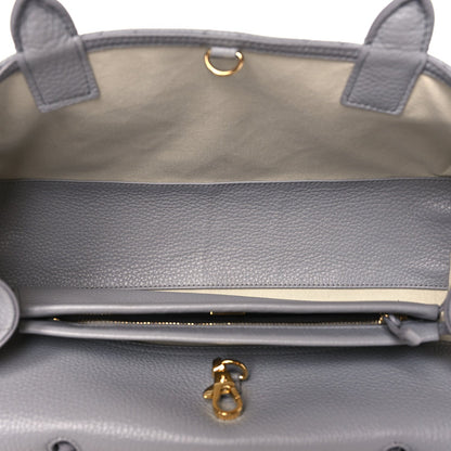 Grained Calfskin Urban Essentials Small Shopping Bag Grey