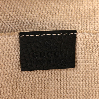 Pebbled Calfskin Small Soho Disco Bag Black