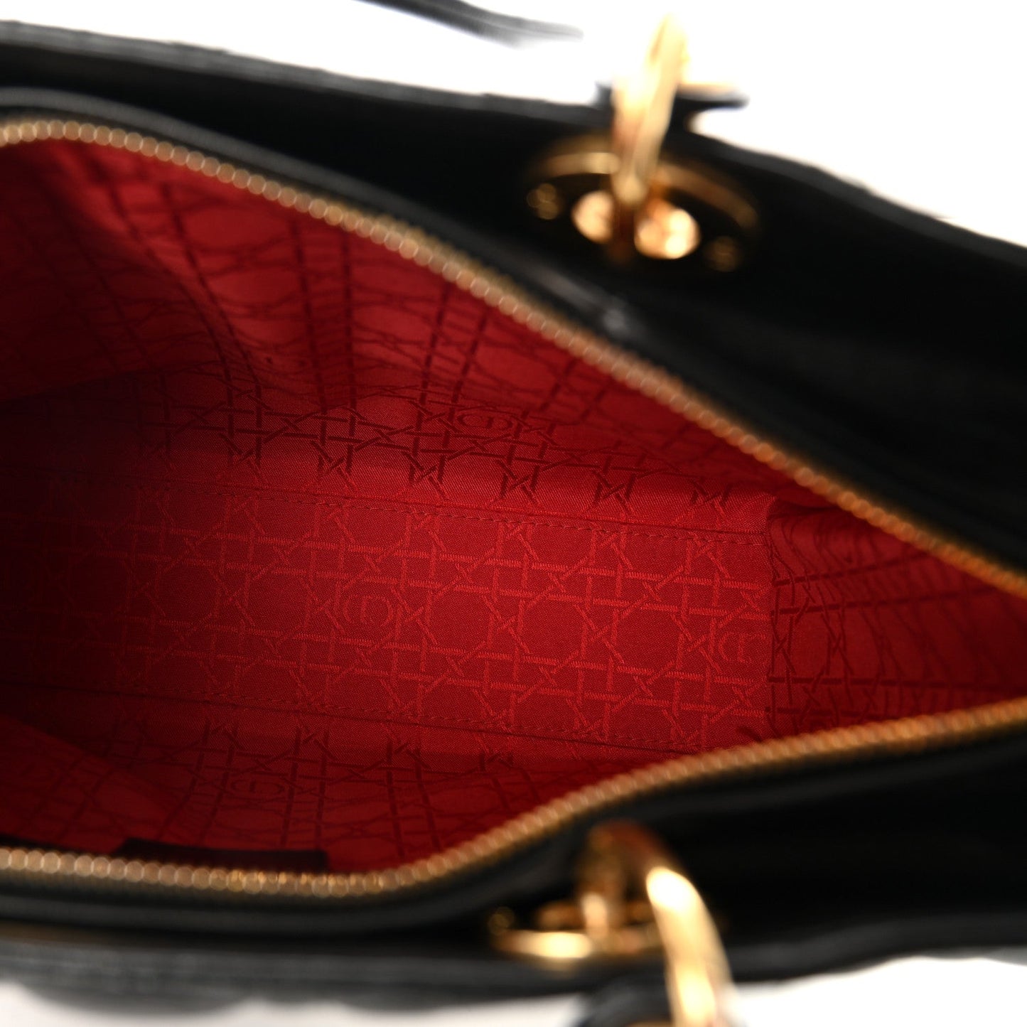Lambskin Cannage Large Lady Dior Black